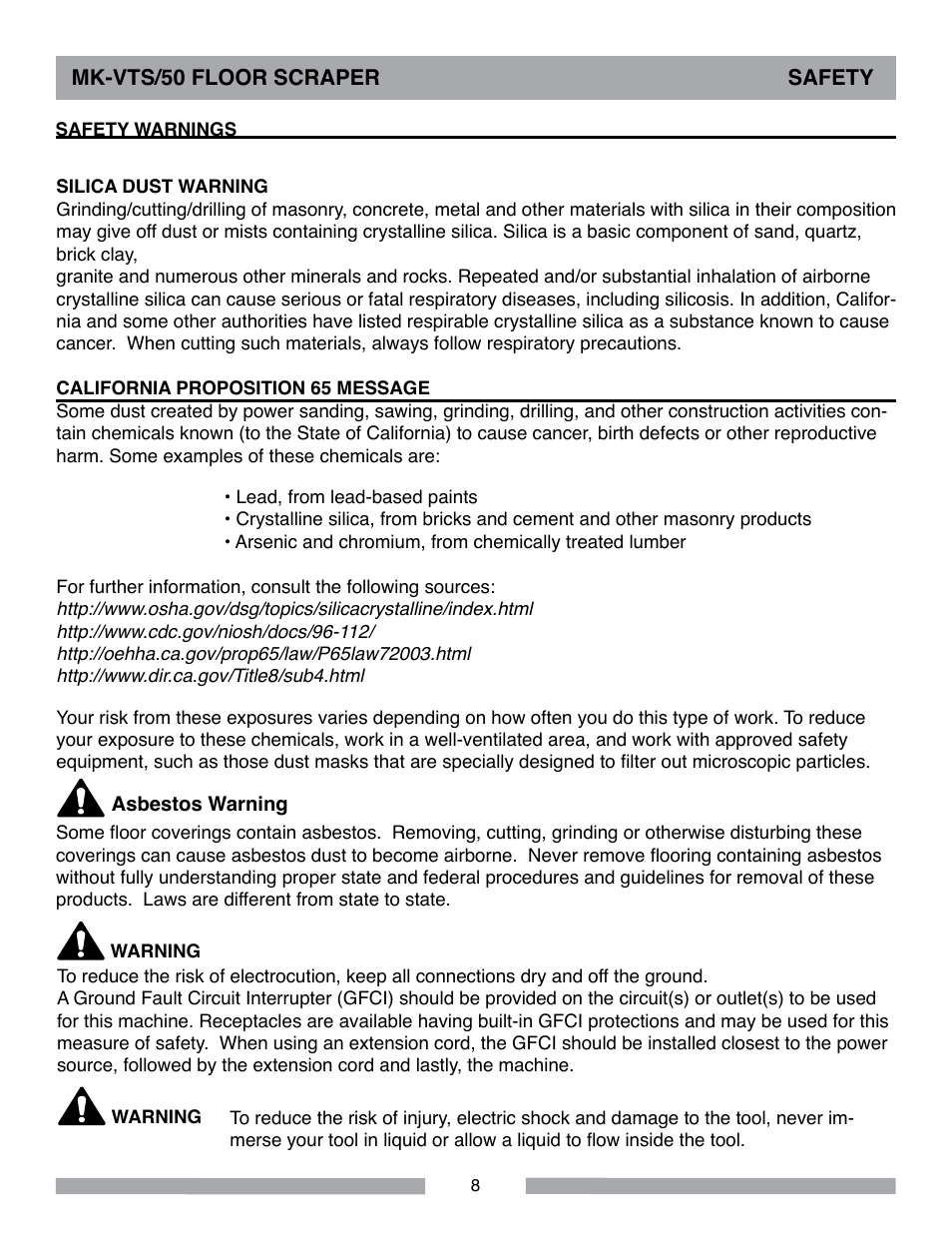 MK Diamond MK-VTS-50 User Manual | Page 8 / 28