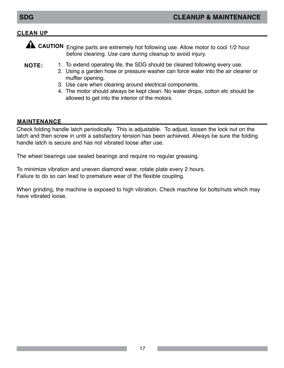 MK Diamond Sawtec SDG-103 User Manual | Page 17 / 24