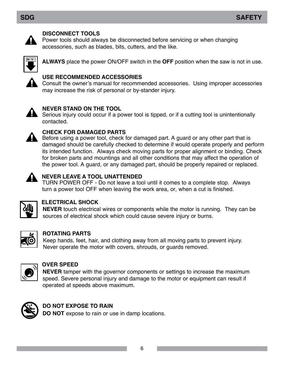 MK Diamond Sawtec SDG-103 User Manual | Page 6 / 24