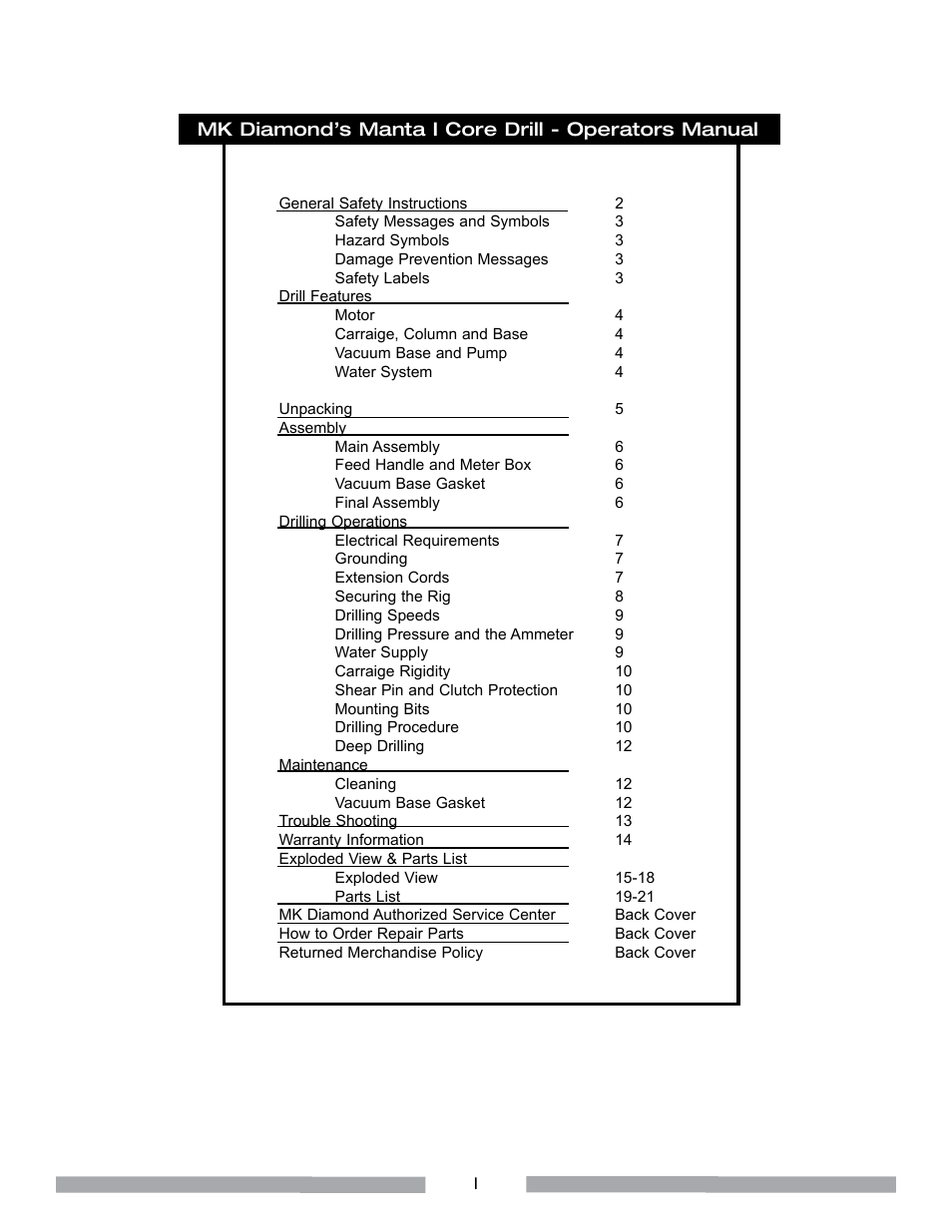 MK Diamond MK-MANTA I User Manual | Page 2 / 23