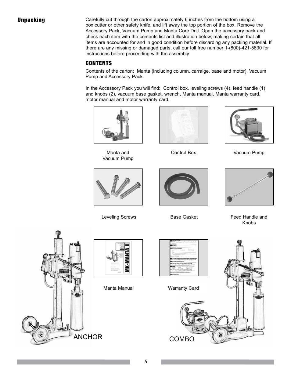 Anchor combo | MK Diamond MK-MANTA II User Manual | Page 6 / 23