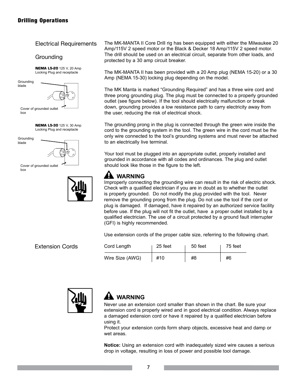 Warning | MK Diamond MK-MANTA II User Manual | Page 8 / 23