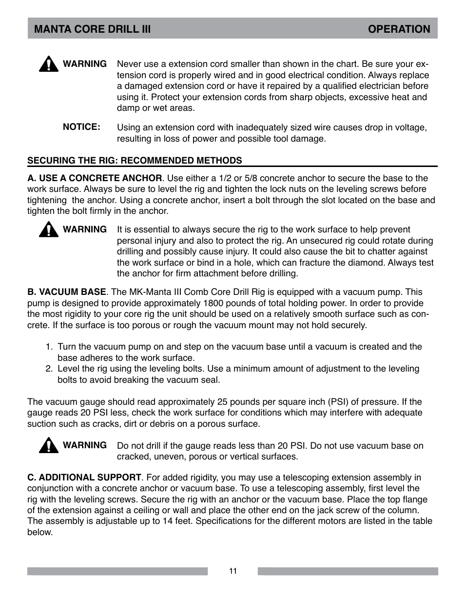 MK Diamond MK-MANTA III User Manual | Page 11 / 32