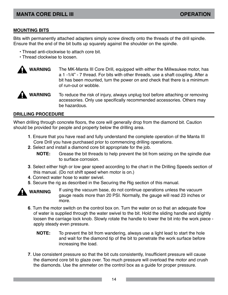MK Diamond MK-MANTA III User Manual | Page 14 / 32