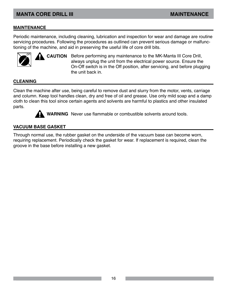 MK Diamond MK-MANTA III User Manual | Page 16 / 32