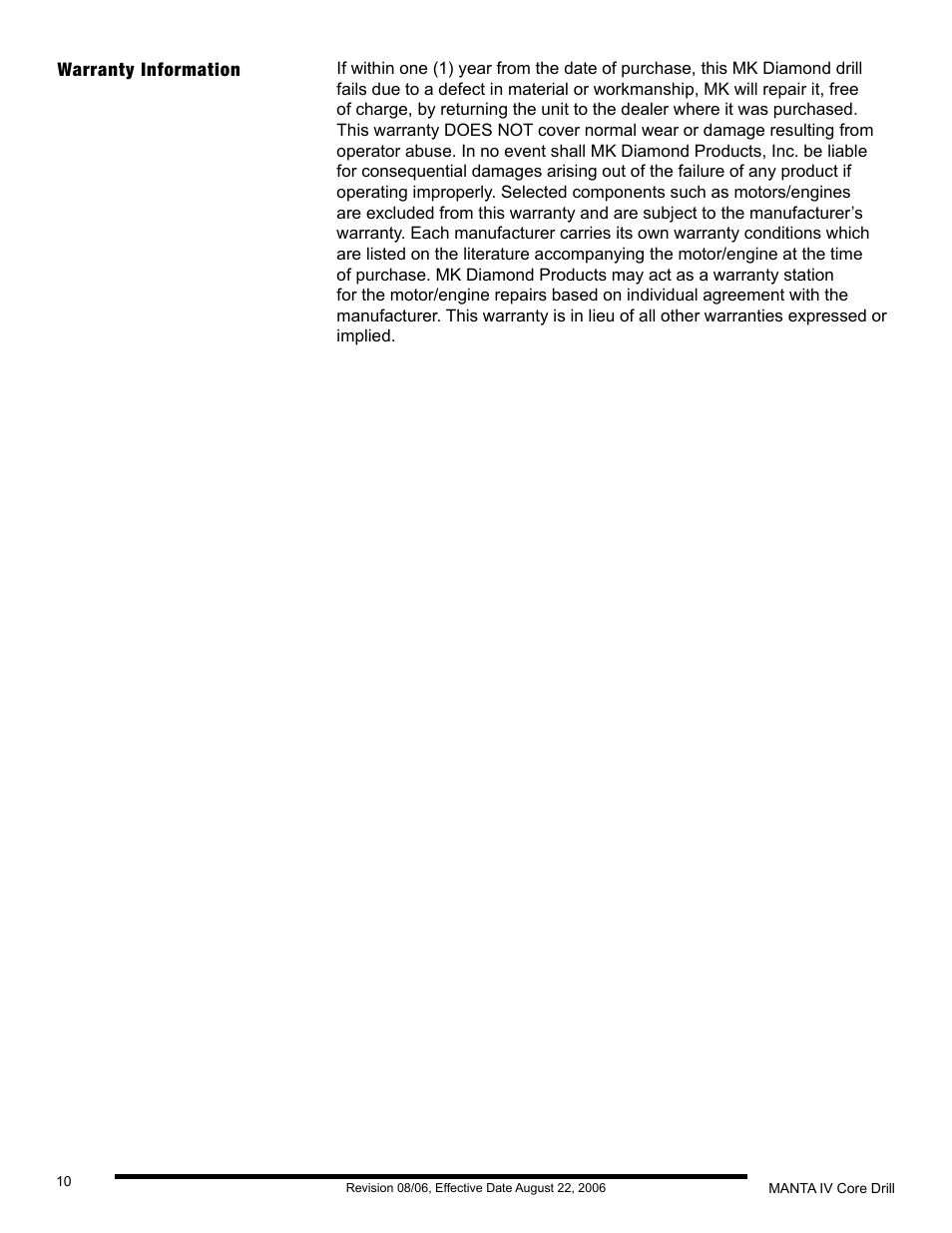 MK Diamond MK-MANTA IV User Manual | Page 10 / 16