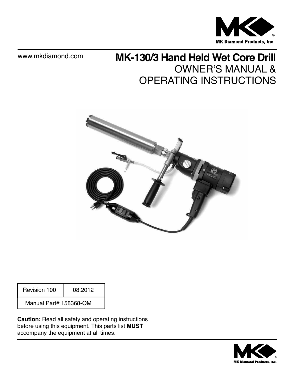 MK Diamond MK-130-3 User Manual | 16 pages