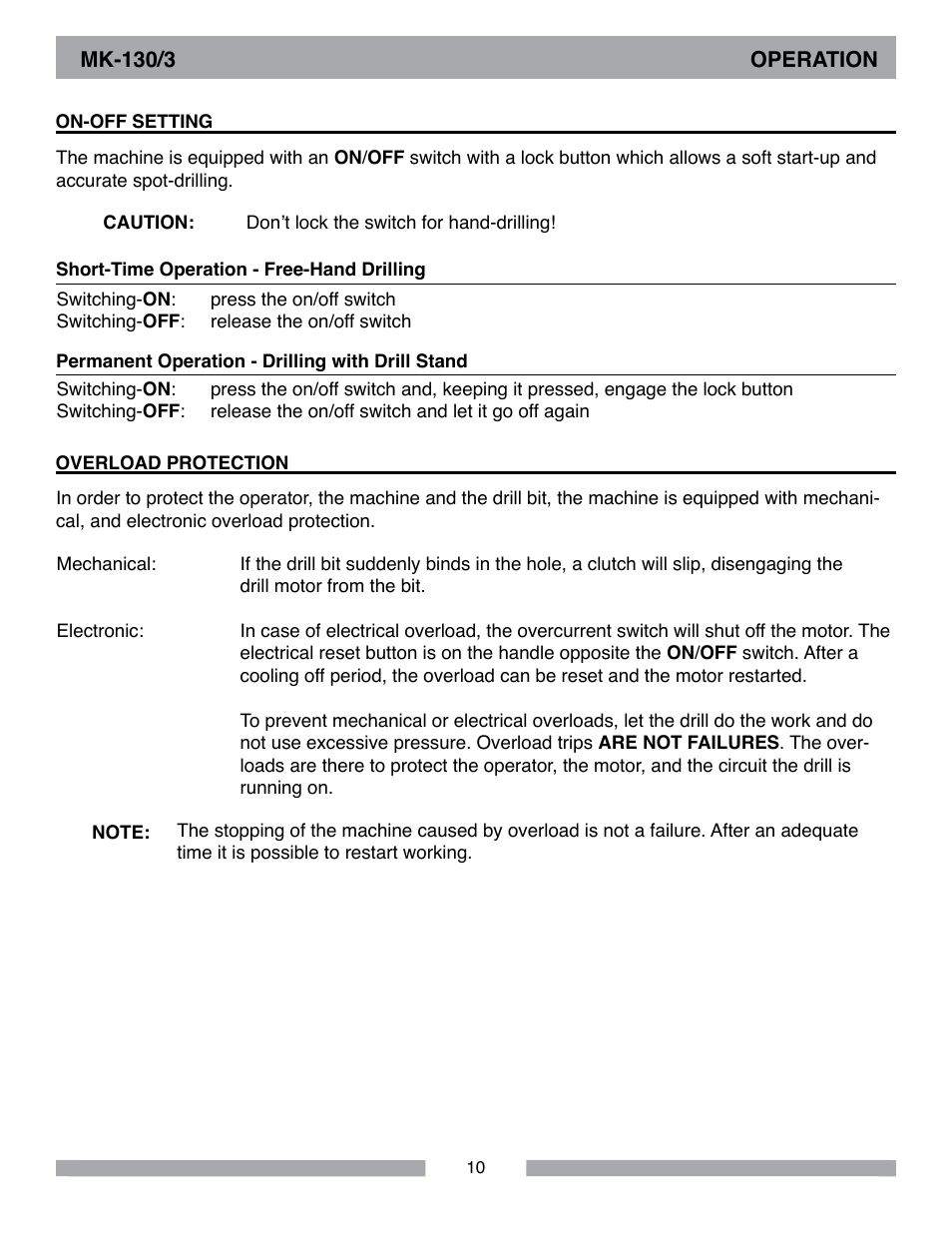 MK Diamond MK-130-3 User Manual | Page 10 / 16