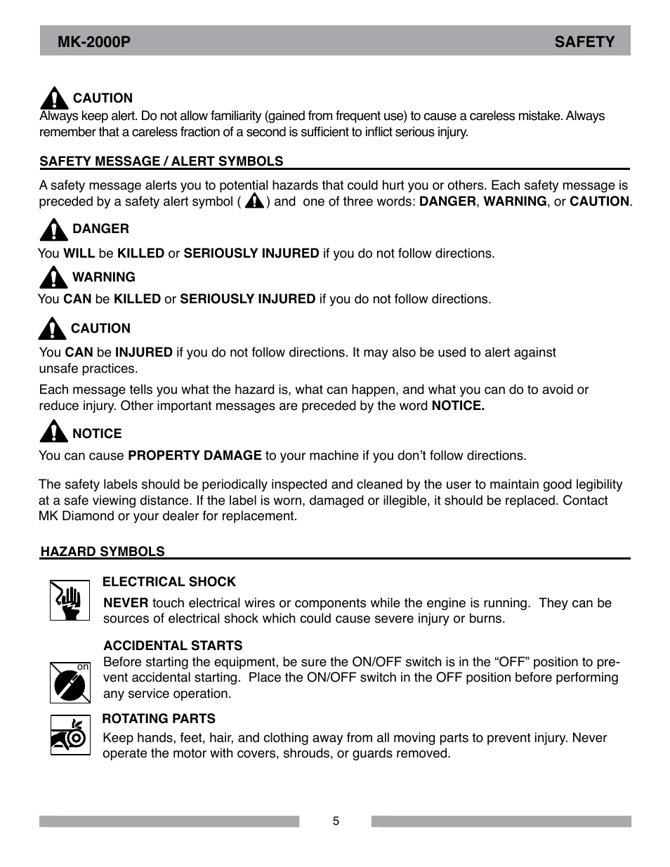 MK Diamond MK-2000P User Manual | Page 5 / 16
