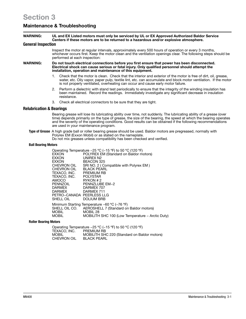 Maintenance & troubleshooting | MK Diamond Baldor Motor User Manual | Page 23 / 30