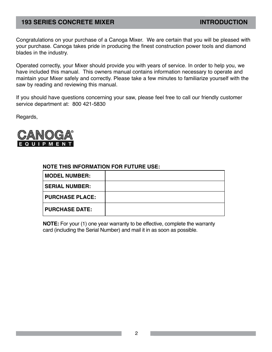 MK Diamond Canoga 193 Gas User Manual | Page 2 / 32