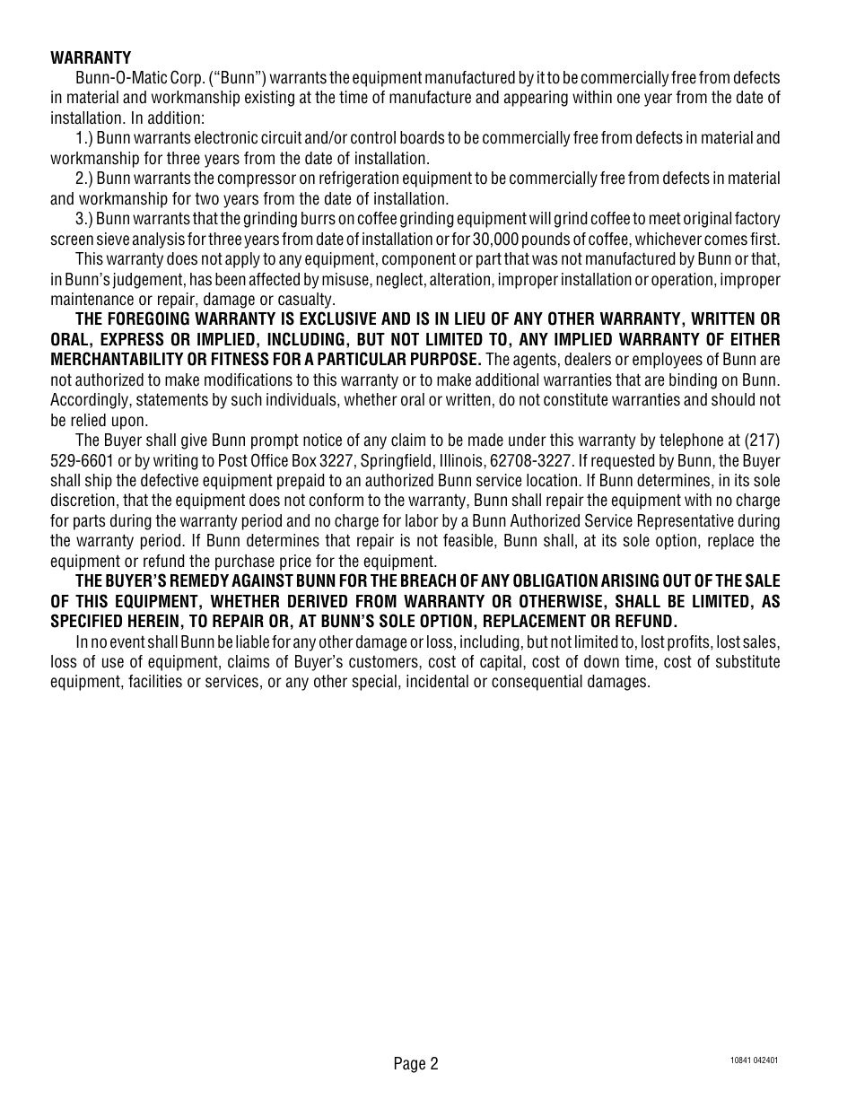 Bunn C User Manual | Page 2 / 32