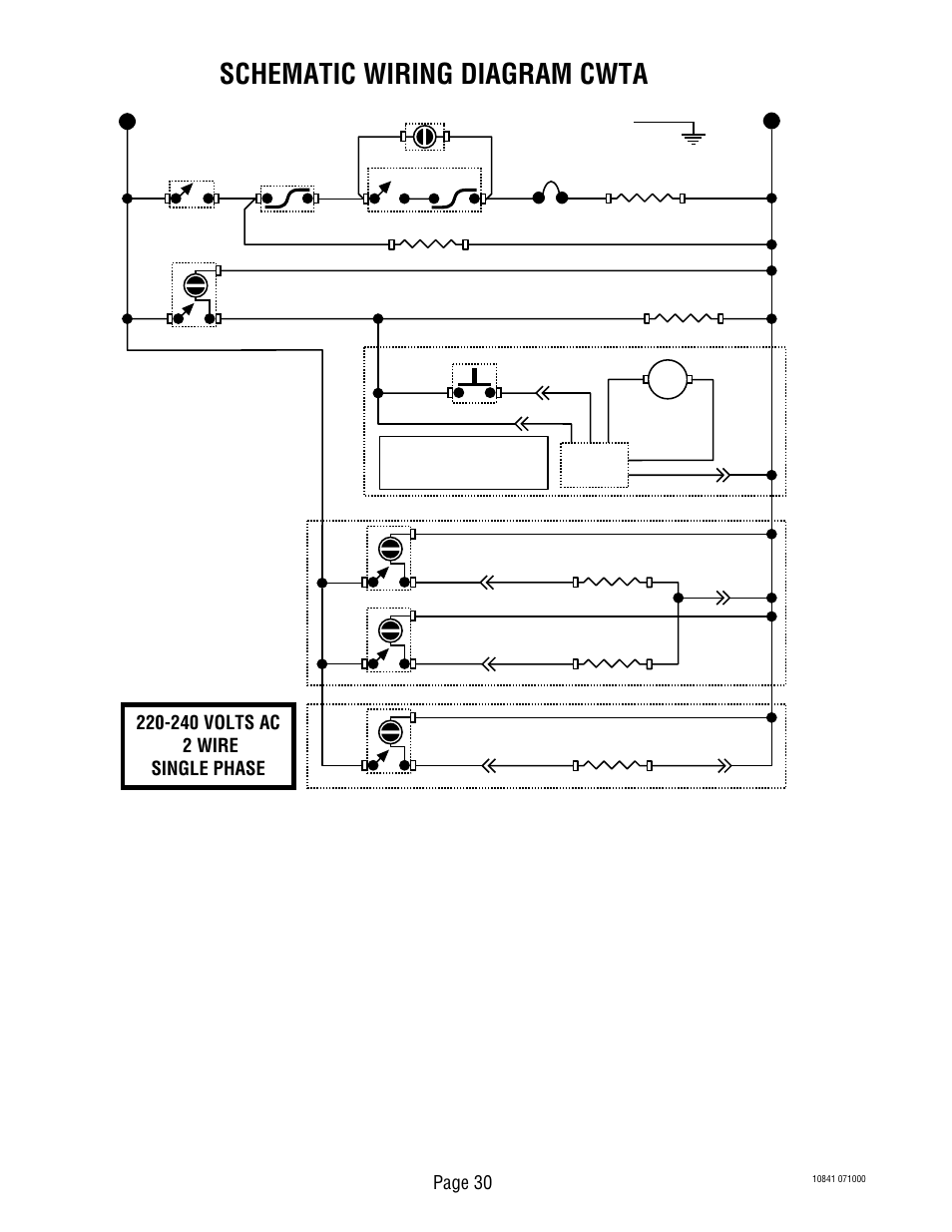 Schematic wiring diagram cwta, 240 volts ac 2 wire single phase, Page 30 | Bunn C User Manual | Page 30 / 32