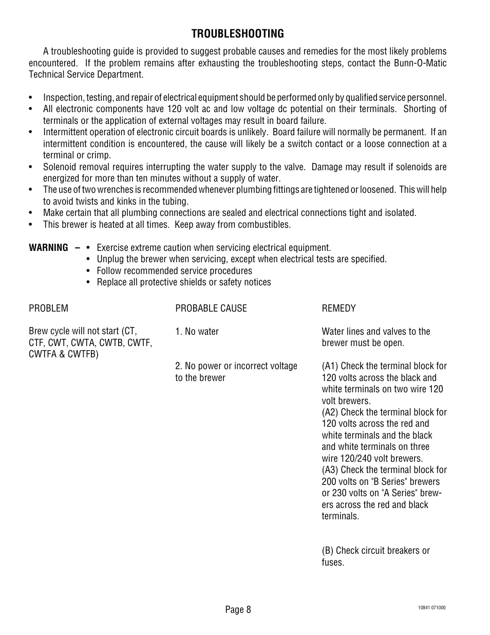 Bunn C User Manual | Page 8 / 32