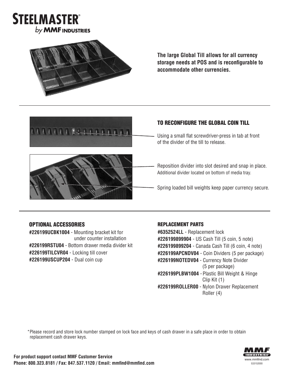 MMF POS STEELMASTER 1060 User Manual | Page 2 / 2