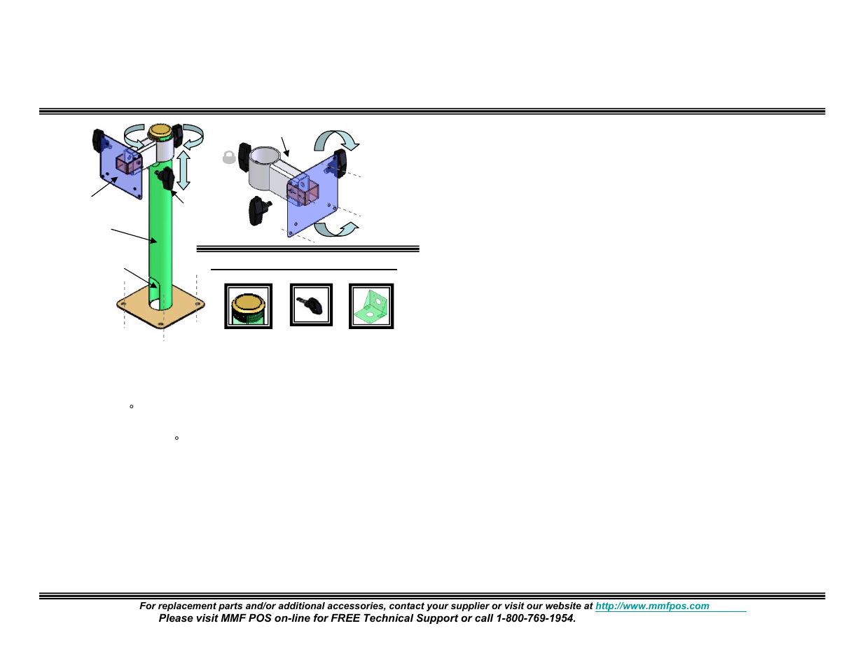 MMF POS VESA DISPLAY POLE 17 BASE WITH 4 ARM 75/100mm KIT User Manual | 1 page
