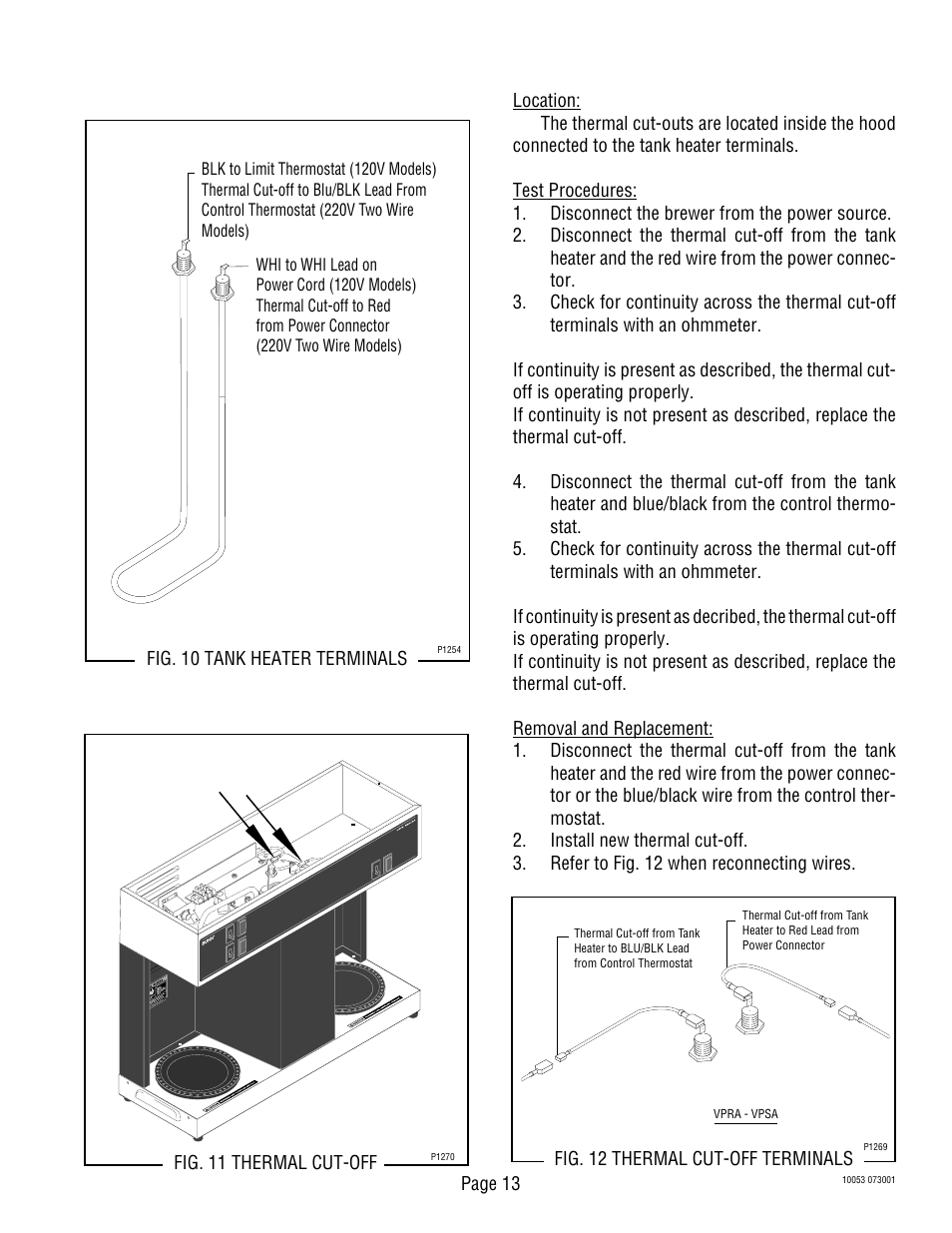 Bunn VPS User Manual | Page 13 / 17