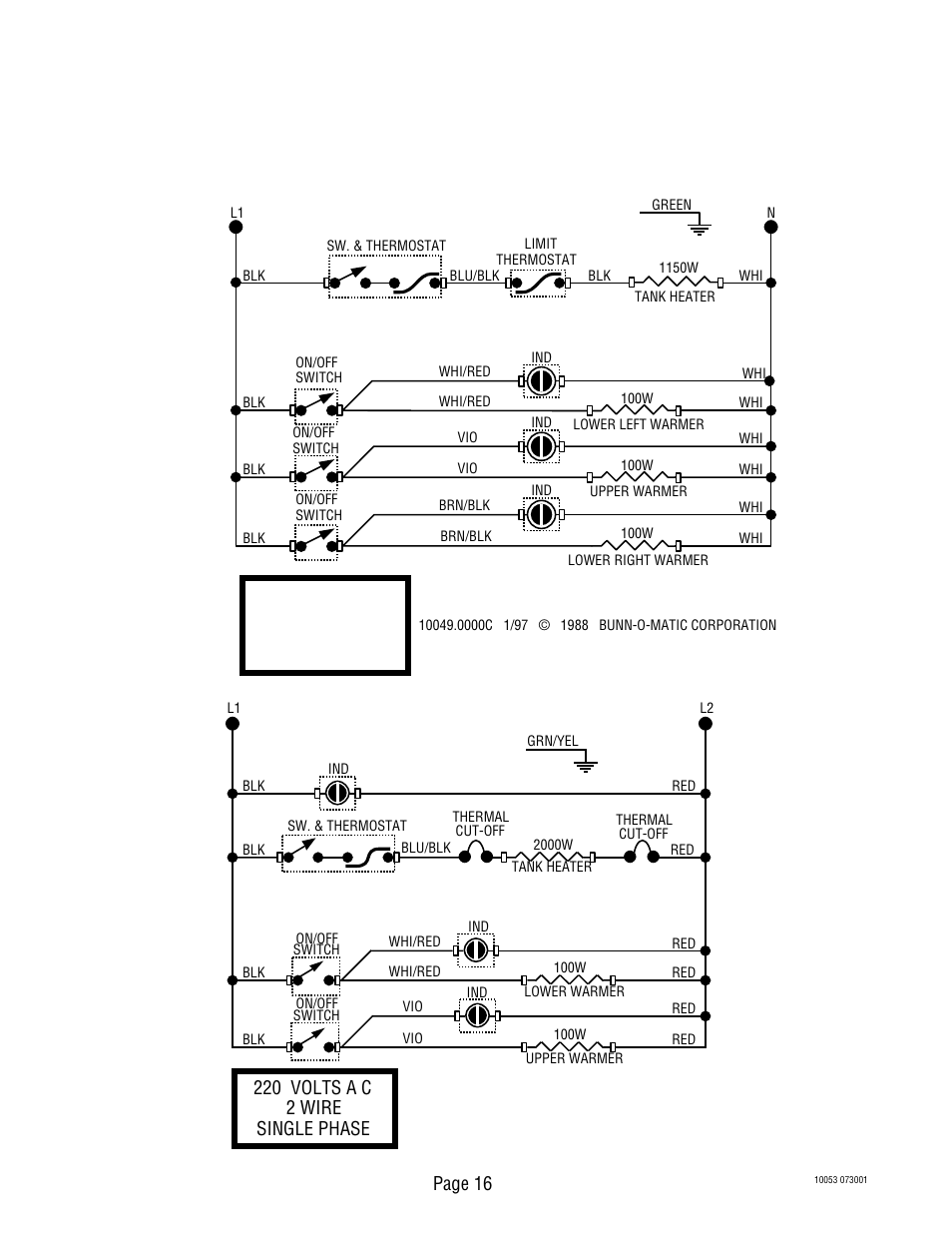 Schematic wiring diagram vpra, Schematic wiring diagram vps | Bunn VPS User Manual | Page 16 / 17