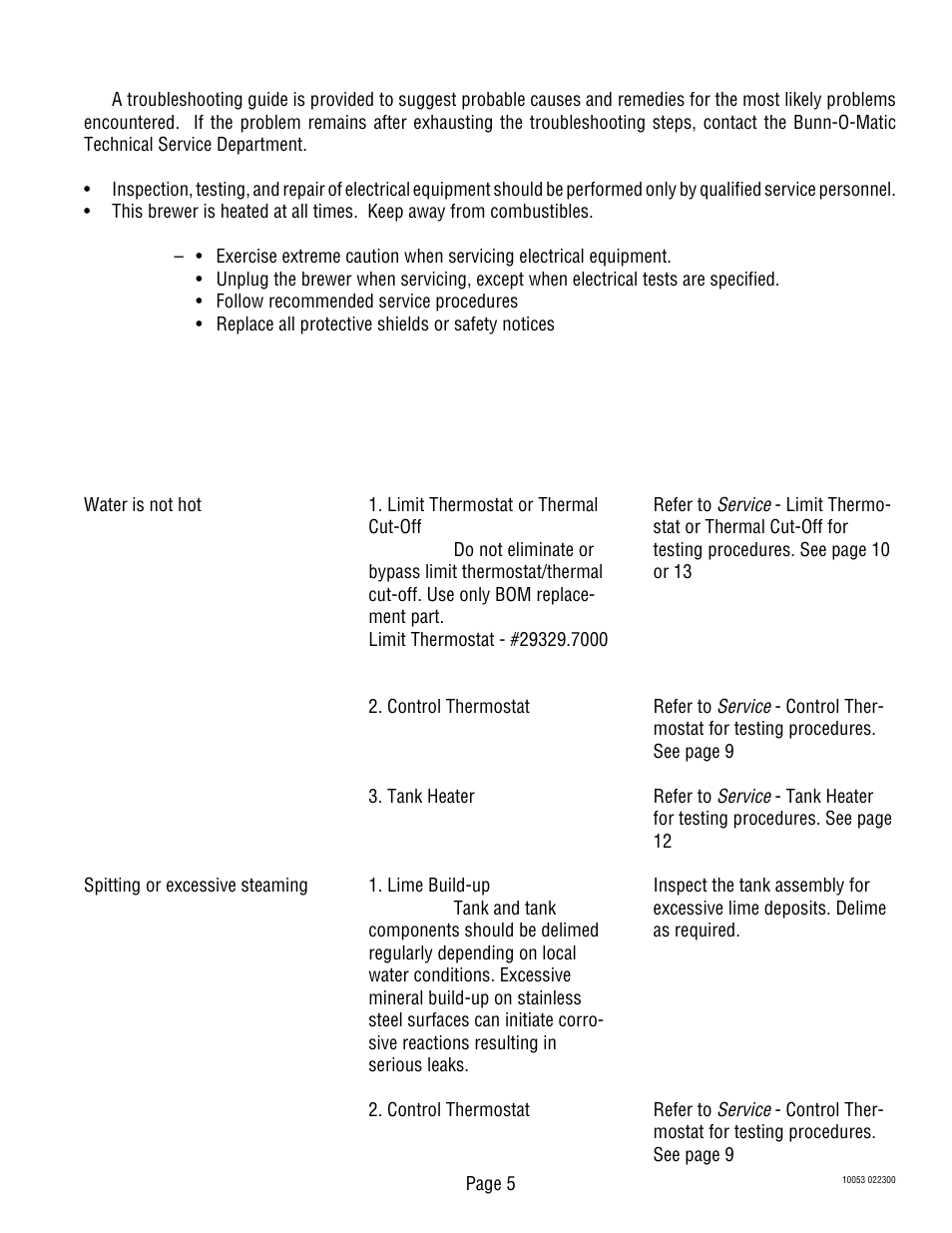 Bunn VPS User Manual | Page 5 / 17