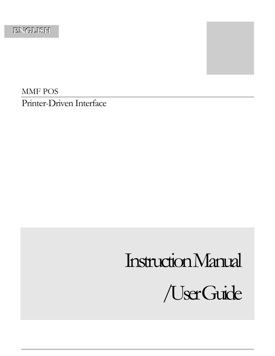 MMF POS Printer Driven Interface Kit User Manual | 3 pages
