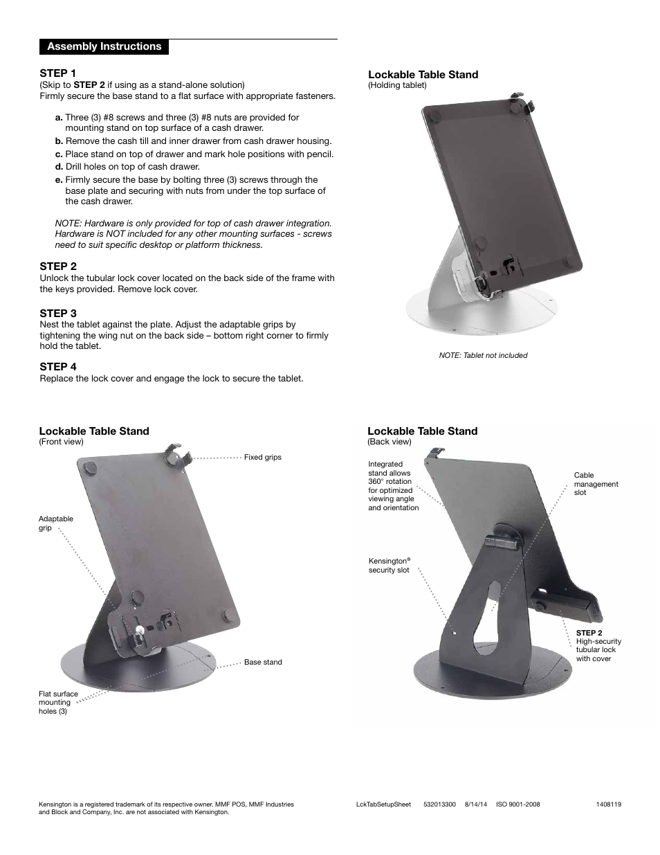 MMF POS Lockable Tablet Stand for 9-10 Tablets User Manual | Page 2 / 2