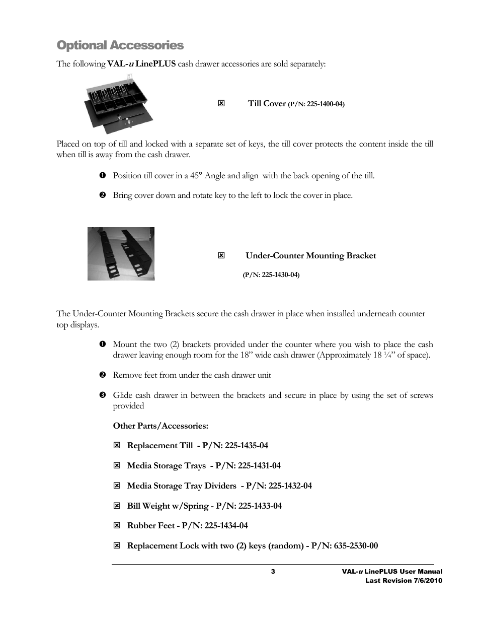 Optional accessories | MMF POS VAL-u LinePLUS Series User Manual | Page 4 / 7