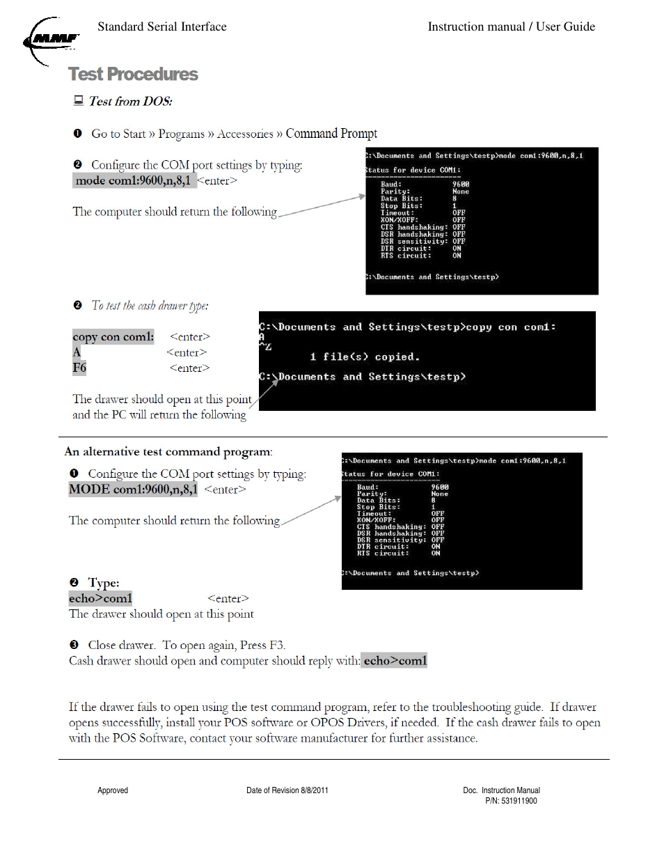 MMF POS Standard Serial Interface User Manual | Page 2 / 5