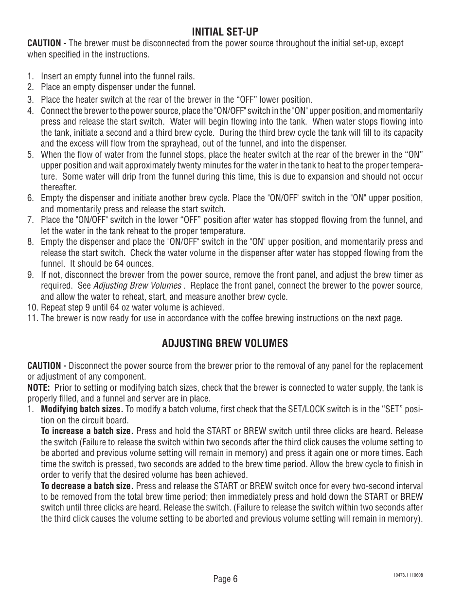 Bunn CRT5 User Manual | Page 6 / 7