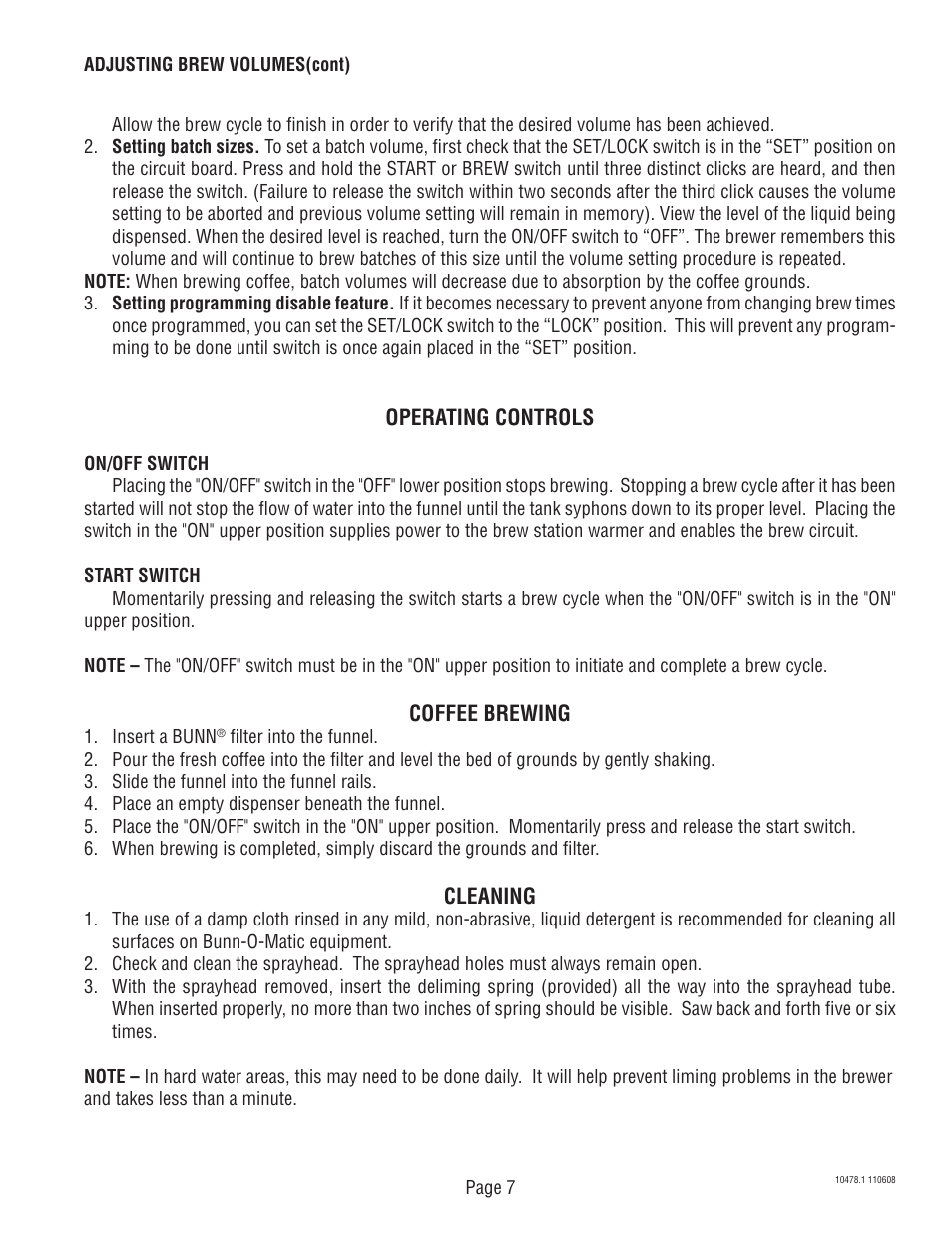 Bunn CRT5 User Manual | Page 7 / 7