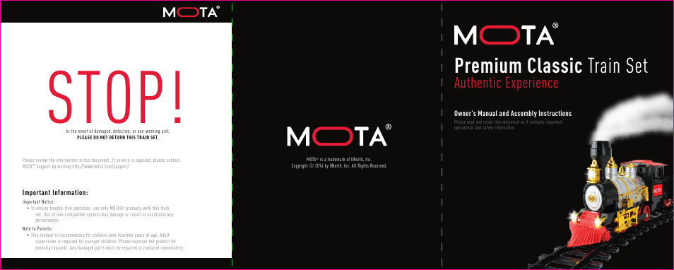 MOTA Train Set User Manual | 2 pages