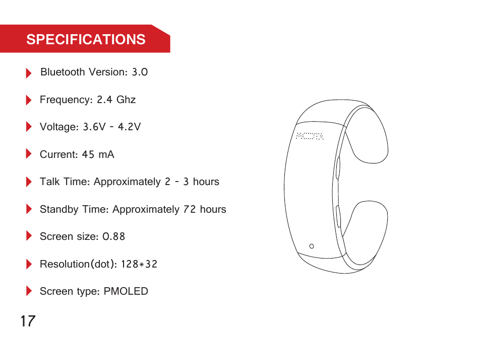 Specifications | MOTA Smartwatch G2 LITE User Manual | Page 20 / 25