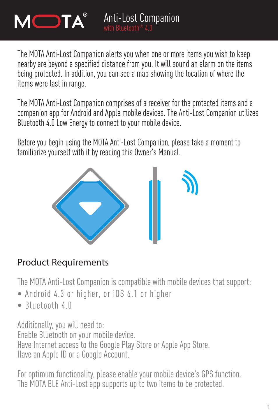 Anti-lost companion | MOTA Anti-Lost Companion User Manual | Page 3 / 11