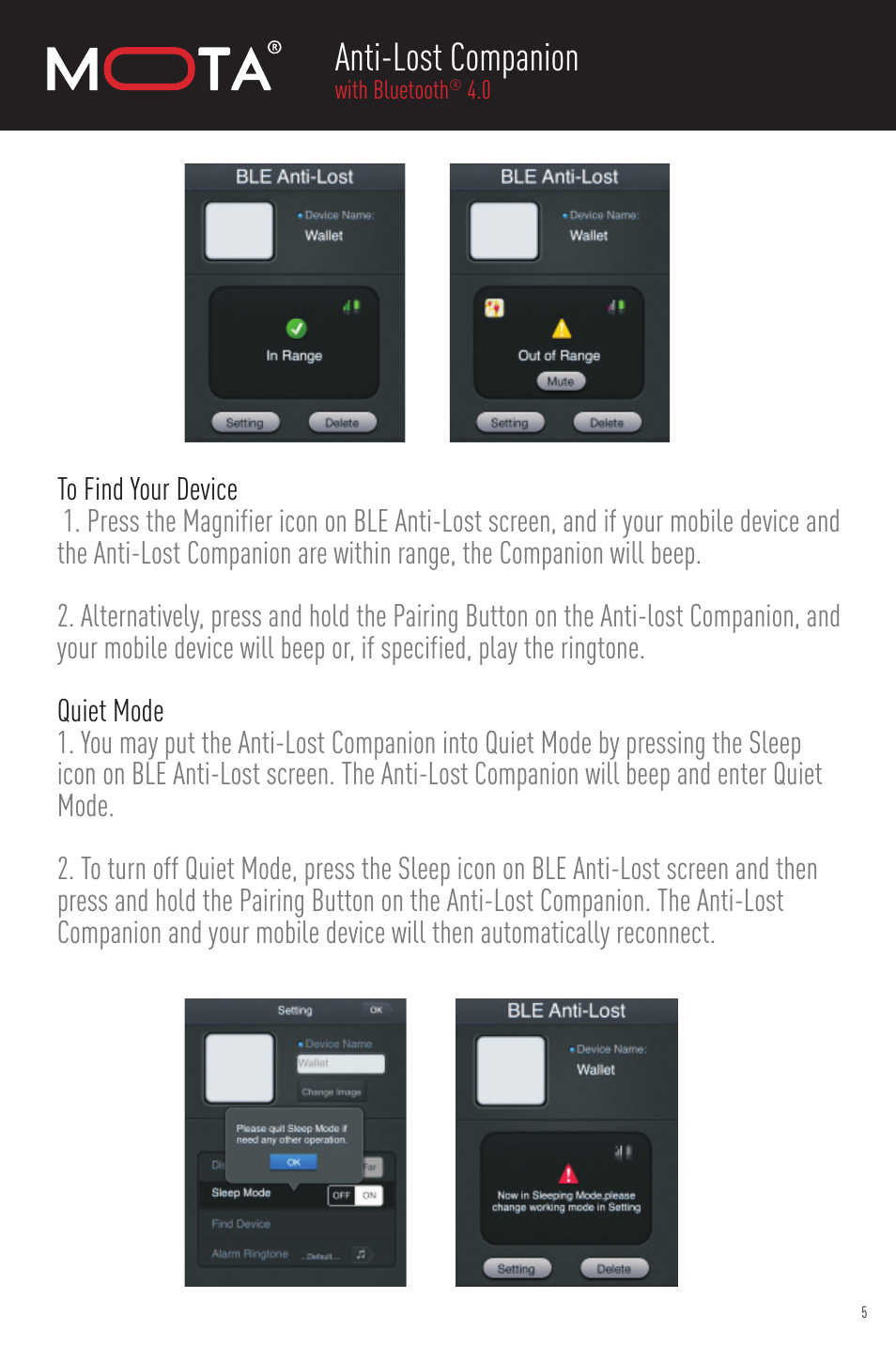 Anti-lost companion | MOTA Anti-Lost Companion User Manual | Page 7 / 11