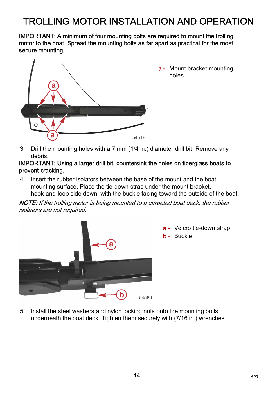 Trolling motor installation and operation, Aaa a, Ab a | MotorGuide X3-40 User Manual | Page 18 / 36