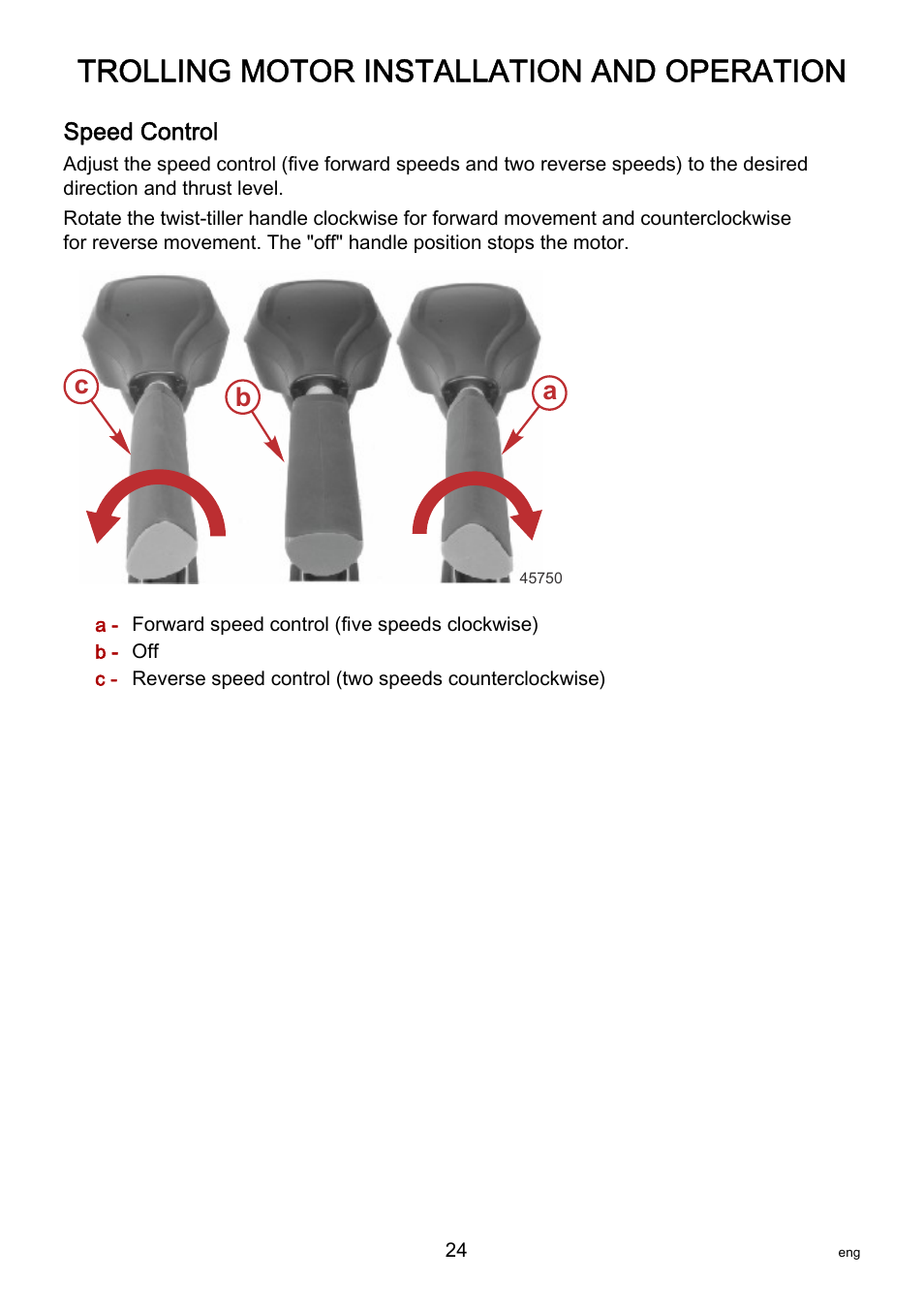 Speed control, Trolling motor installation and operation | MotorGuide X3-40 User Manual | Page 28 / 36
