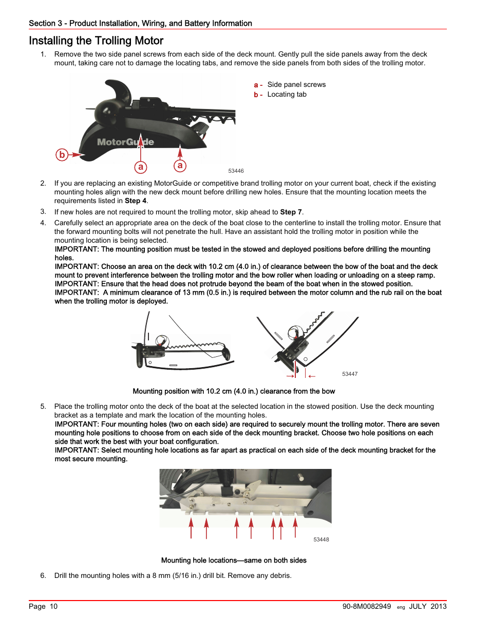 Installing the trolling motor | MotorGuide Xi5 Wireless Trolling Motor User Manual | Page 14 / 38