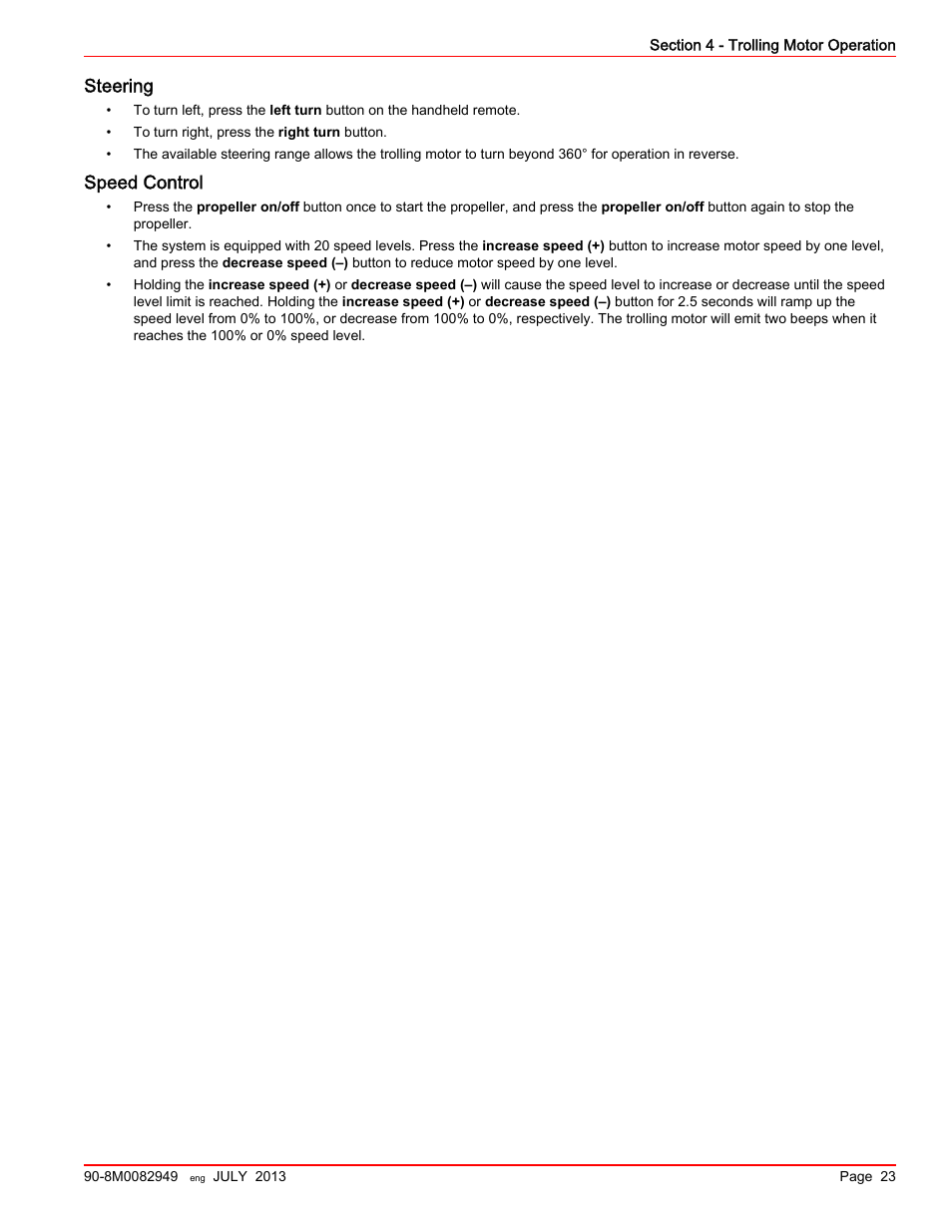 Steering, Speed control | MotorGuide Xi5 Wireless Trolling Motor User Manual | Page 27 / 38