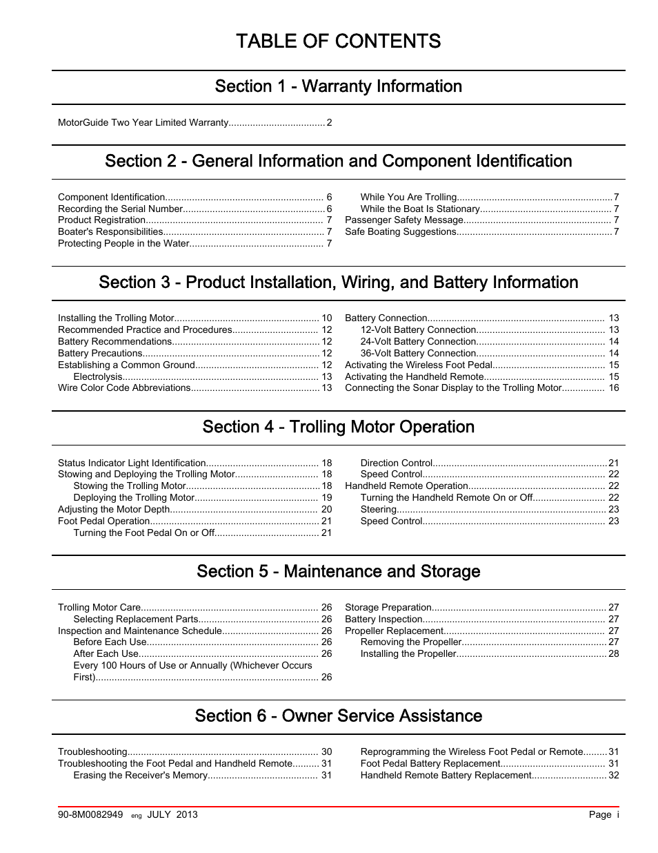 MotorGuide Xi5 Wireless Trolling Motor User Manual | Page 3 / 38