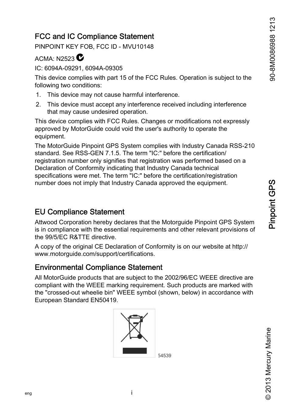 MotorGuide Pinpoint GPS User Manual | 33 pages