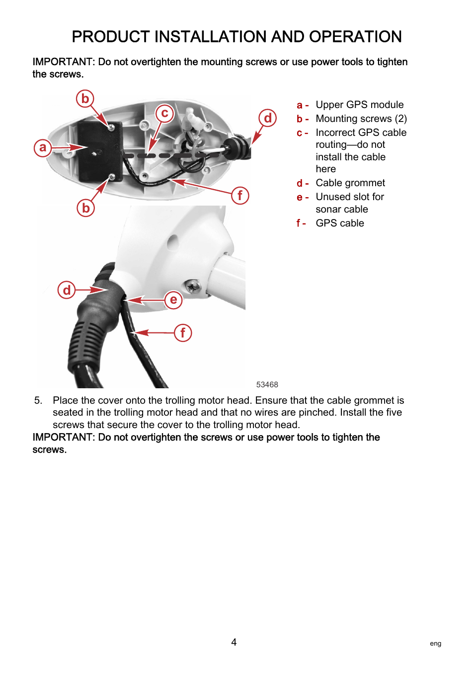 Product installation and operation | MotorGuide Pinpoint GPS User Manual | Page 10 / 33