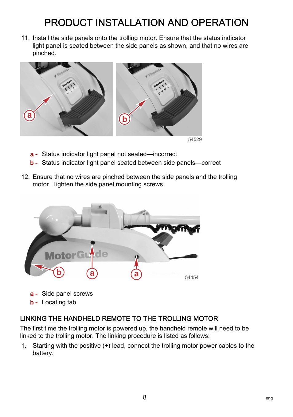 Product installation and operation | MotorGuide Pinpoint GPS User Manual | Page 14 / 33