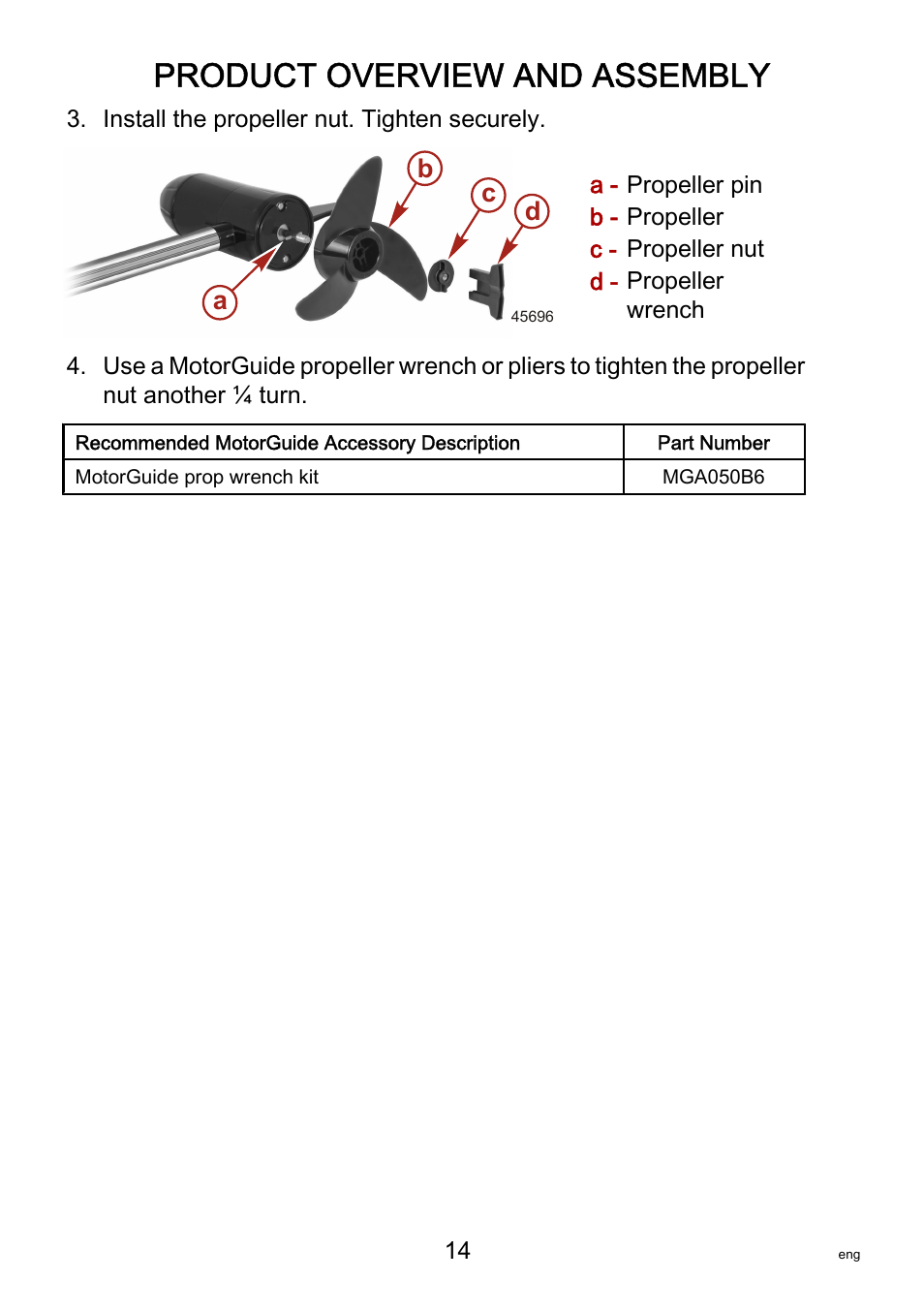 Product overview and assembly, Ab c d | MotorGuide VariMAX User Manual | Page 18 / 53
