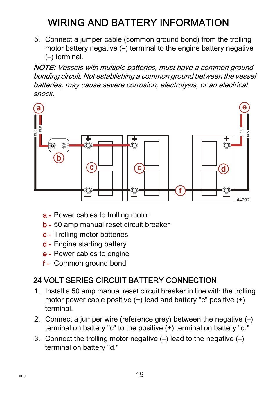 Wiring and battery information | MotorGuide VariMAX User Manual | Page 23 / 53