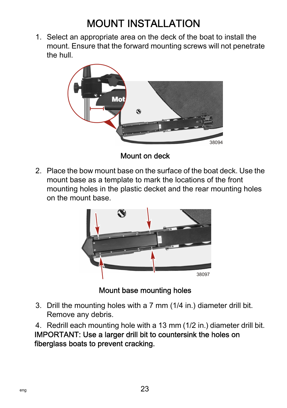 Mount installation | MotorGuide VariMAX User Manual | Page 27 / 53