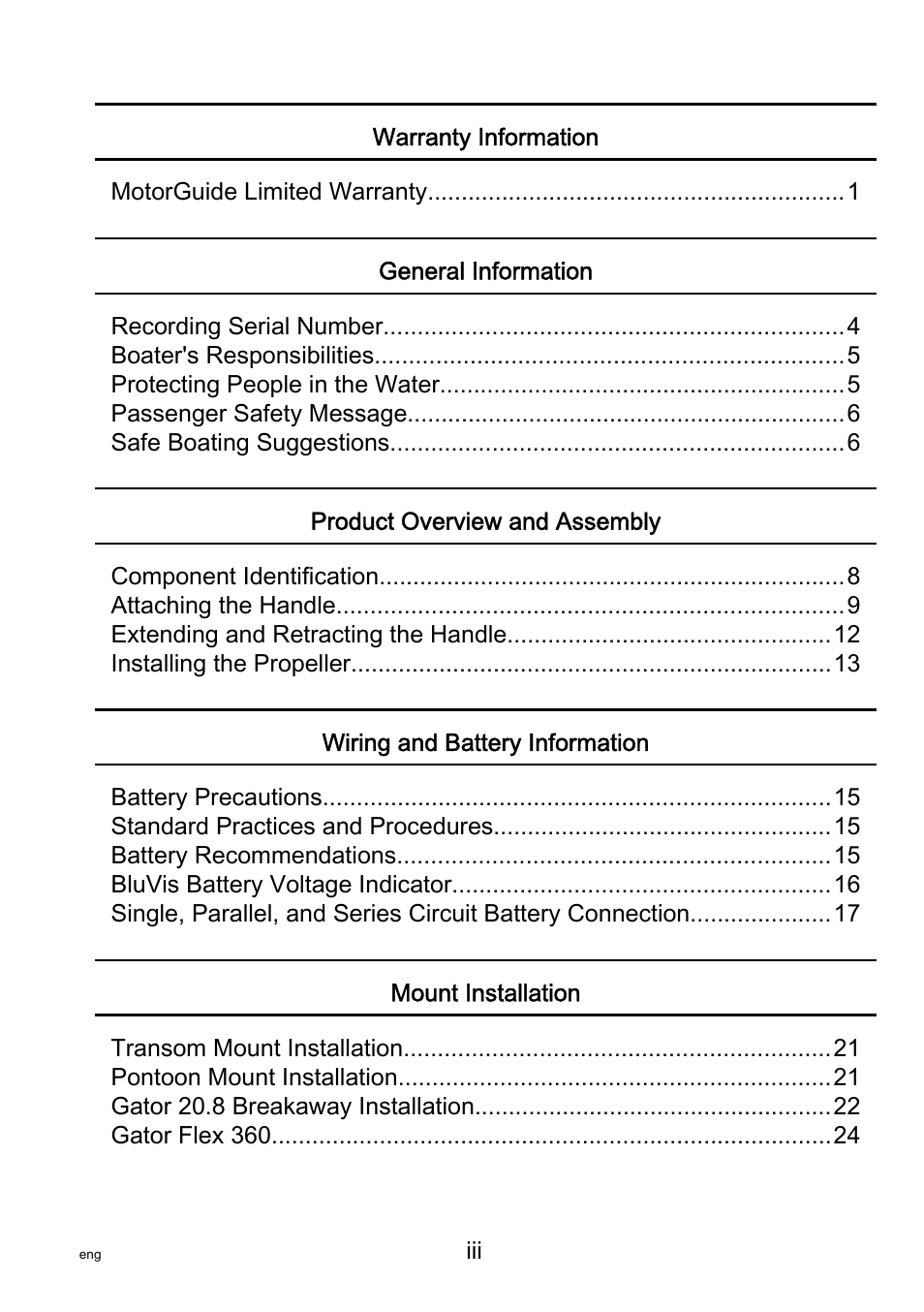 MotorGuide VariMAX User Manual | Page 3 / 53