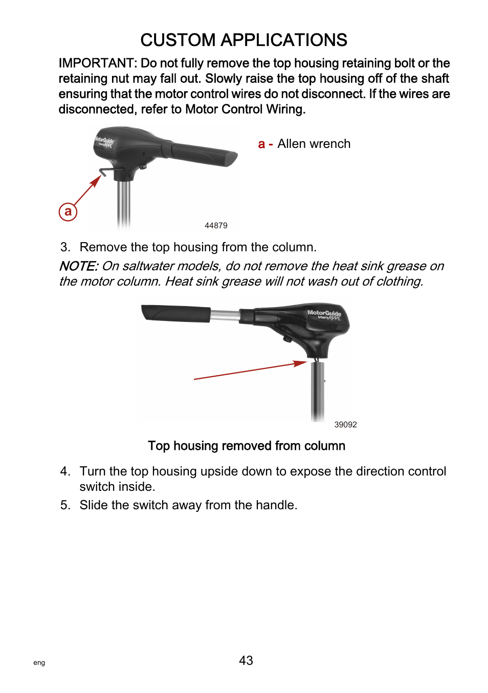 Custom applications | MotorGuide VariMAX User Manual | Page 47 / 53