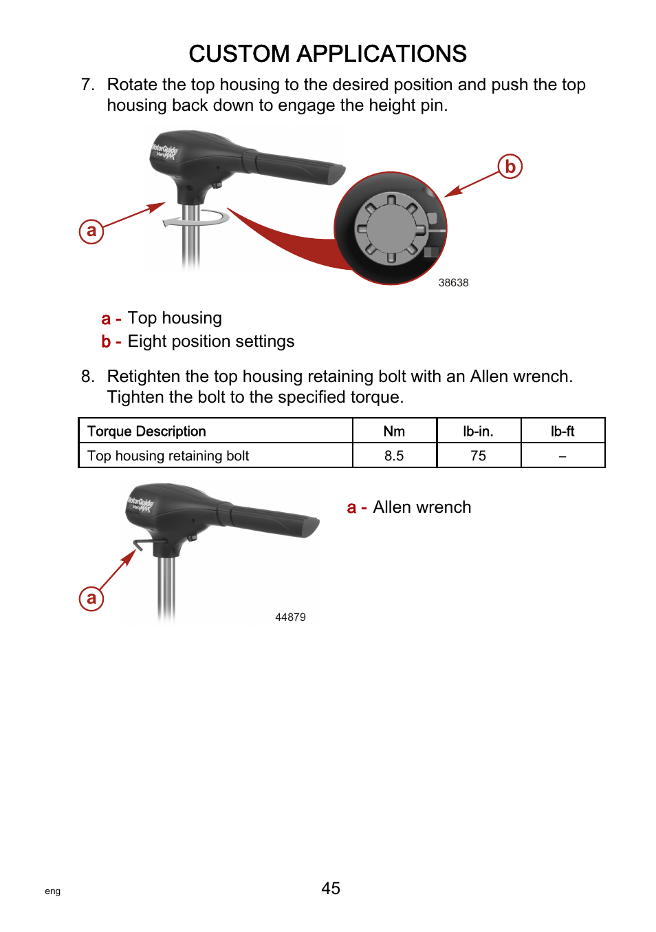 Custom applications, Ab a | MotorGuide VariMAX User Manual | Page 49 / 53