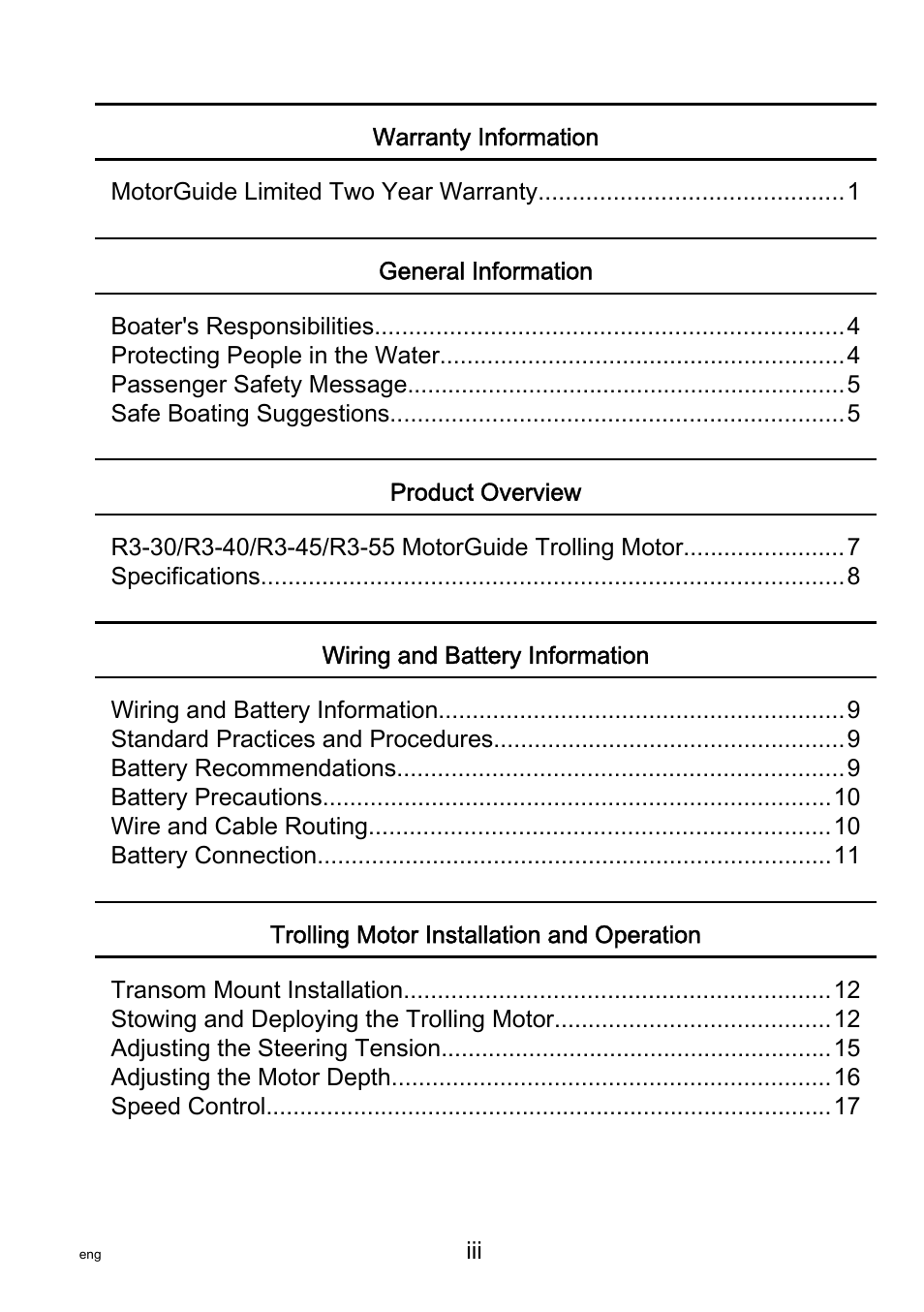 MotorGuide R3-30 User Manual | Page 3 / 29