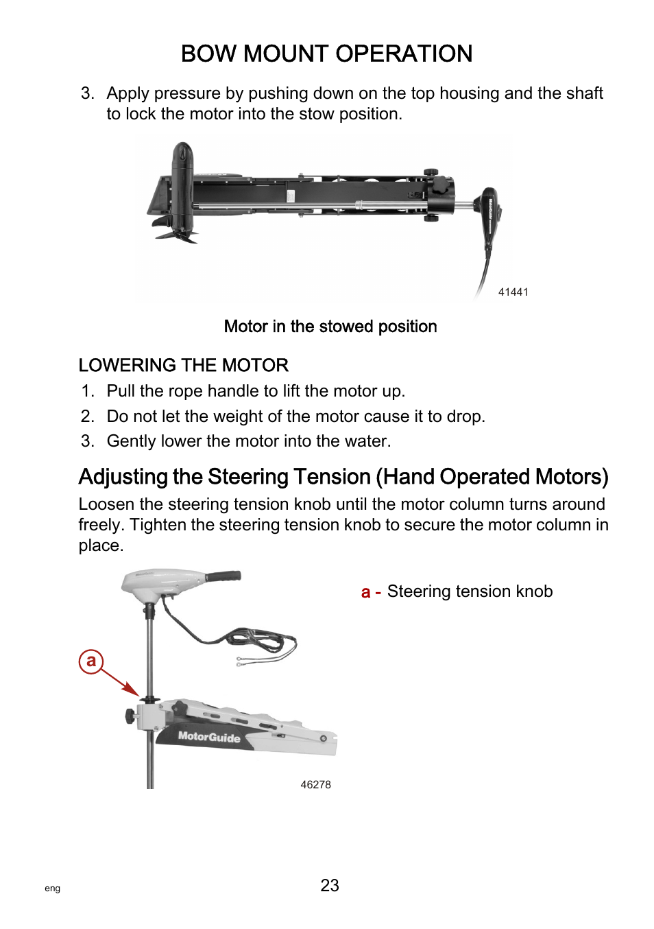 Bow mount operation | MotorGuide Saltwater User Manual | Page 27 / 41