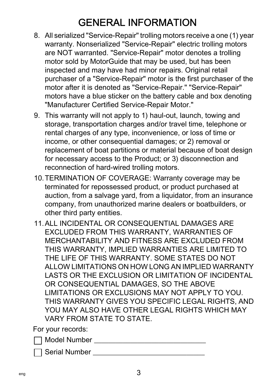 General information | MotorGuide Saltwater User Manual | Page 7 / 41